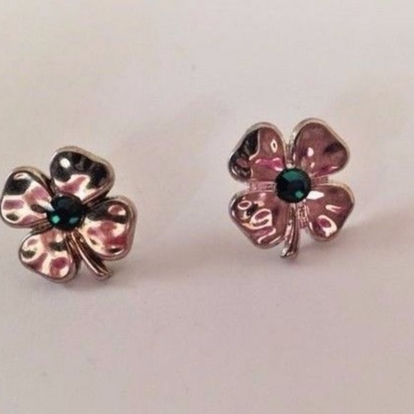 Jewelry - Four Leaf Clover Earrings Posts Handmade Vintage